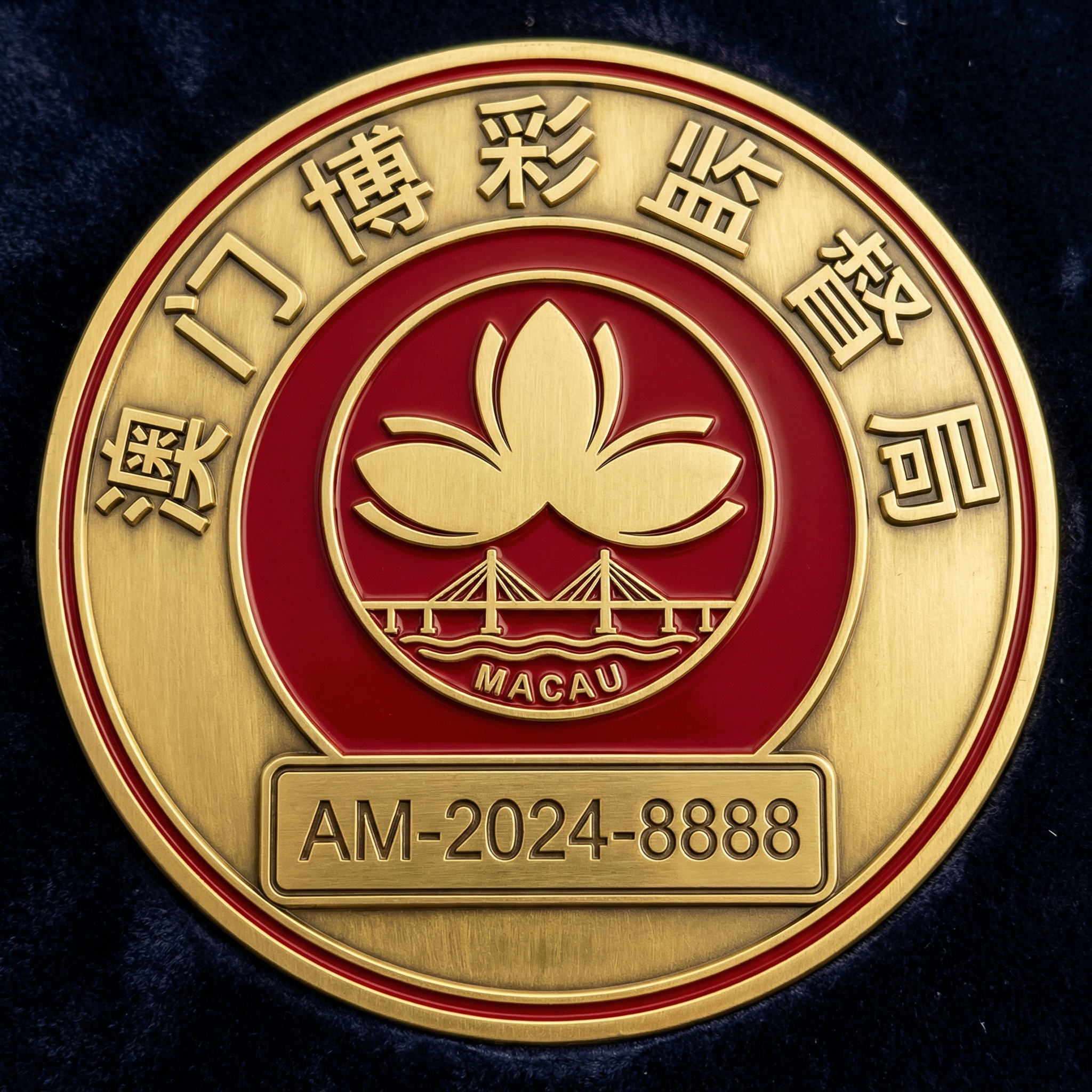 澳门博彩监督局颁发的正规营业牌照徽章
